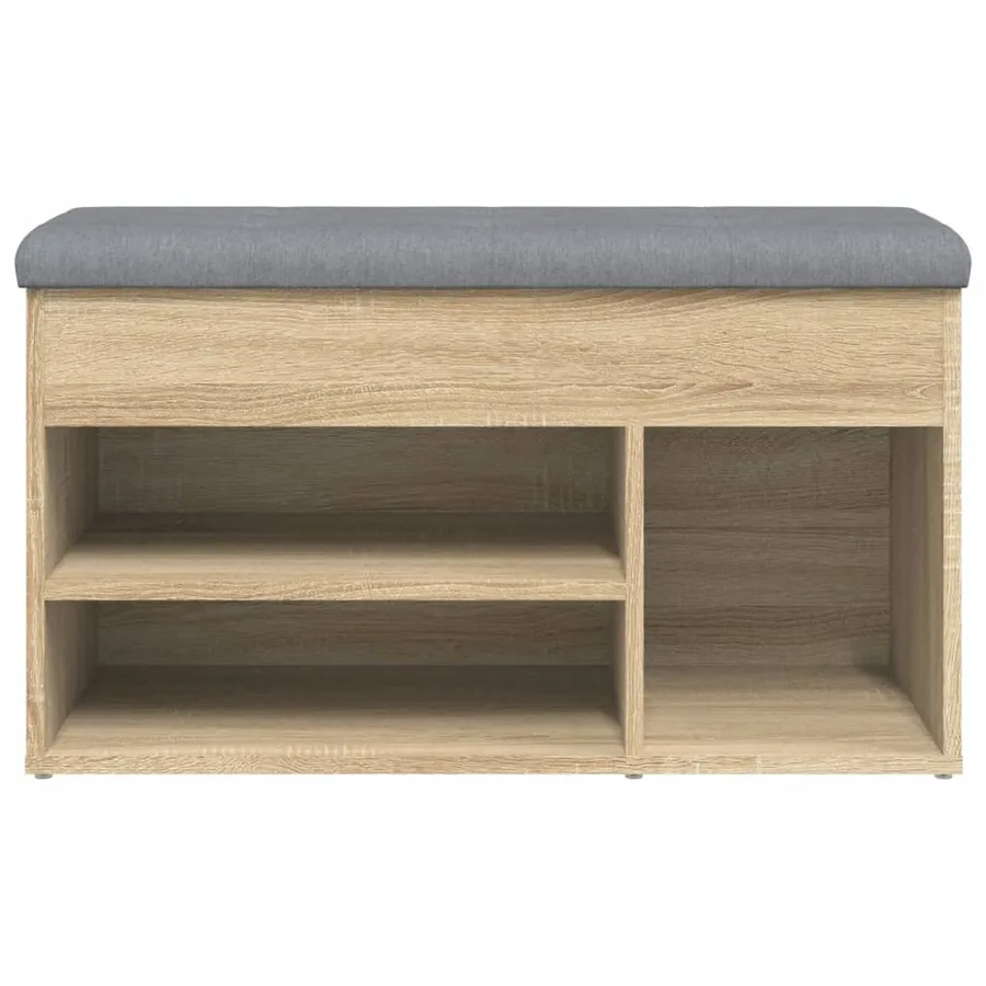 Banc à chaussures chêne sonoma 82x32x45,5 cm bois d'ingénierie - 6