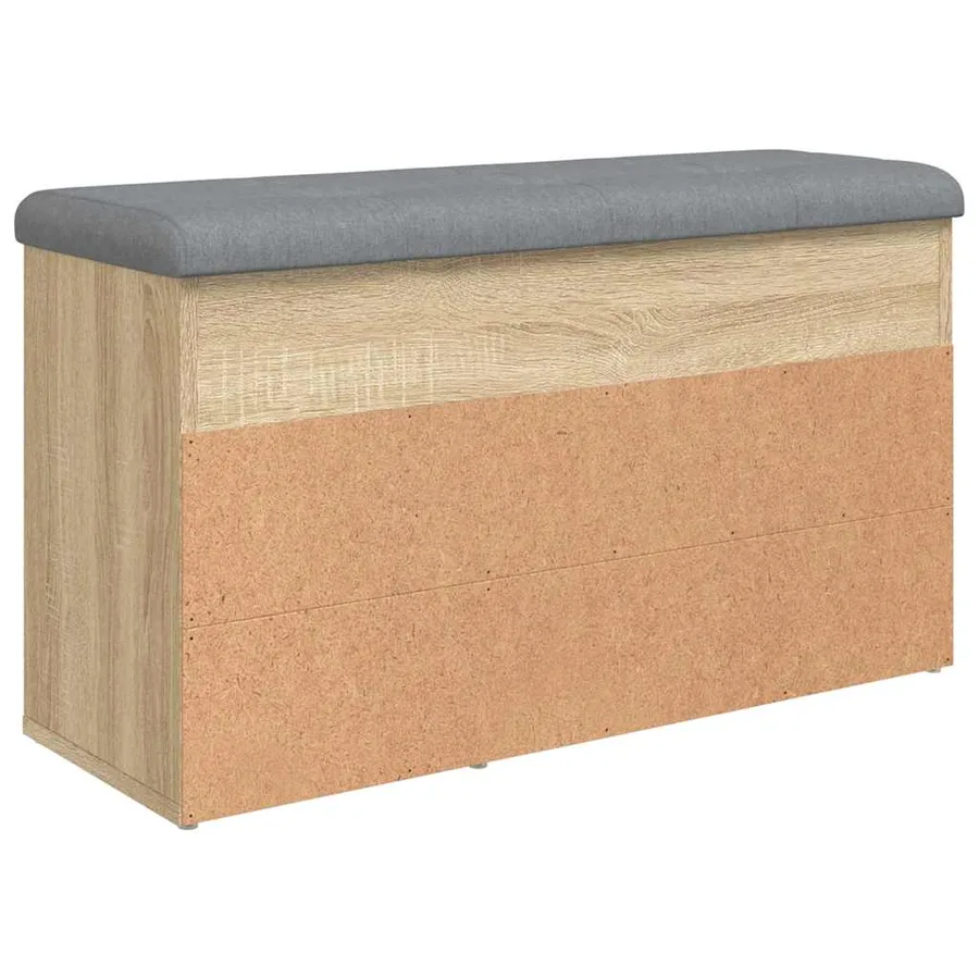 Banc à chaussures chêne sonoma 82x32x45,5 cm bois d'ingénierie - 8