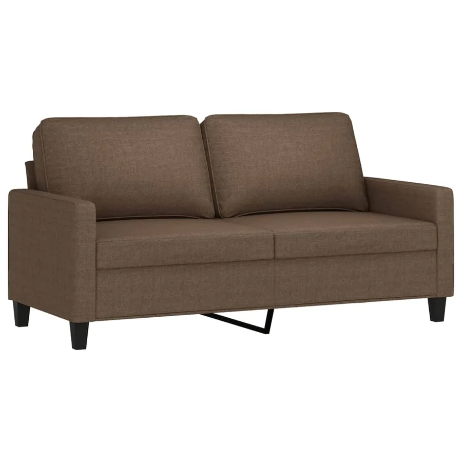 Ensemble de canapés 2 pcs avec coussins Marron Tissu - 3