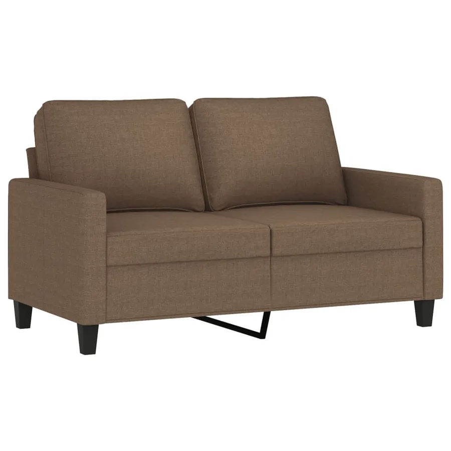 Ensemble de canapés 2 pcs avec coussins Marron Tissu - 4