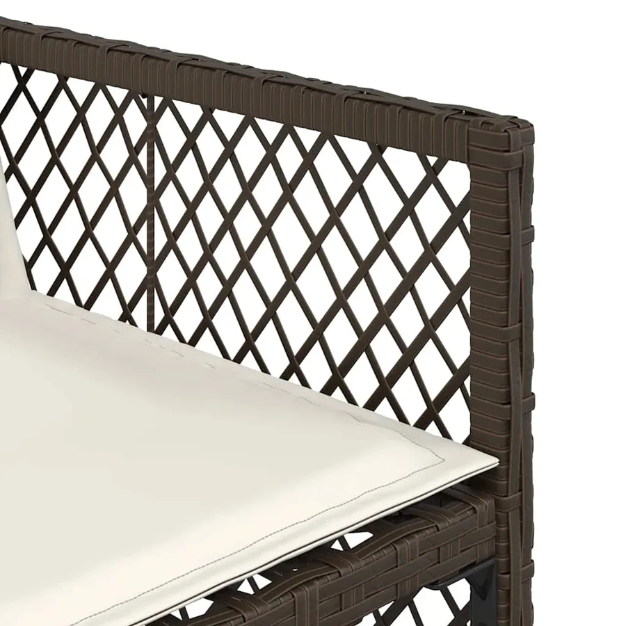 Ensemble à manger de jardin avec coussins 13 pcs marron rotin - 7