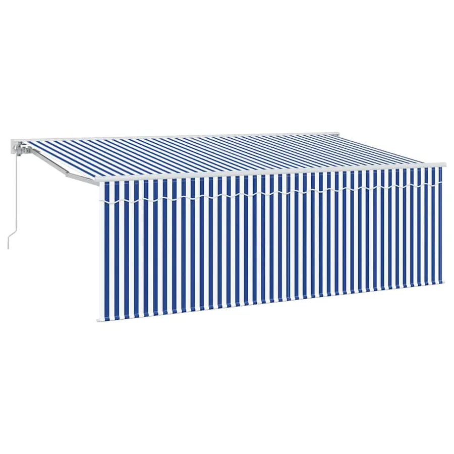 Auvent Rétractable Bleu 350 x 200 cm tissu - 2