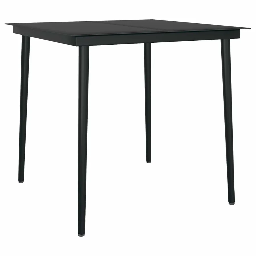 Ensemble de salle à manger pour jardin 5 pcs Noir polyrotin - 5