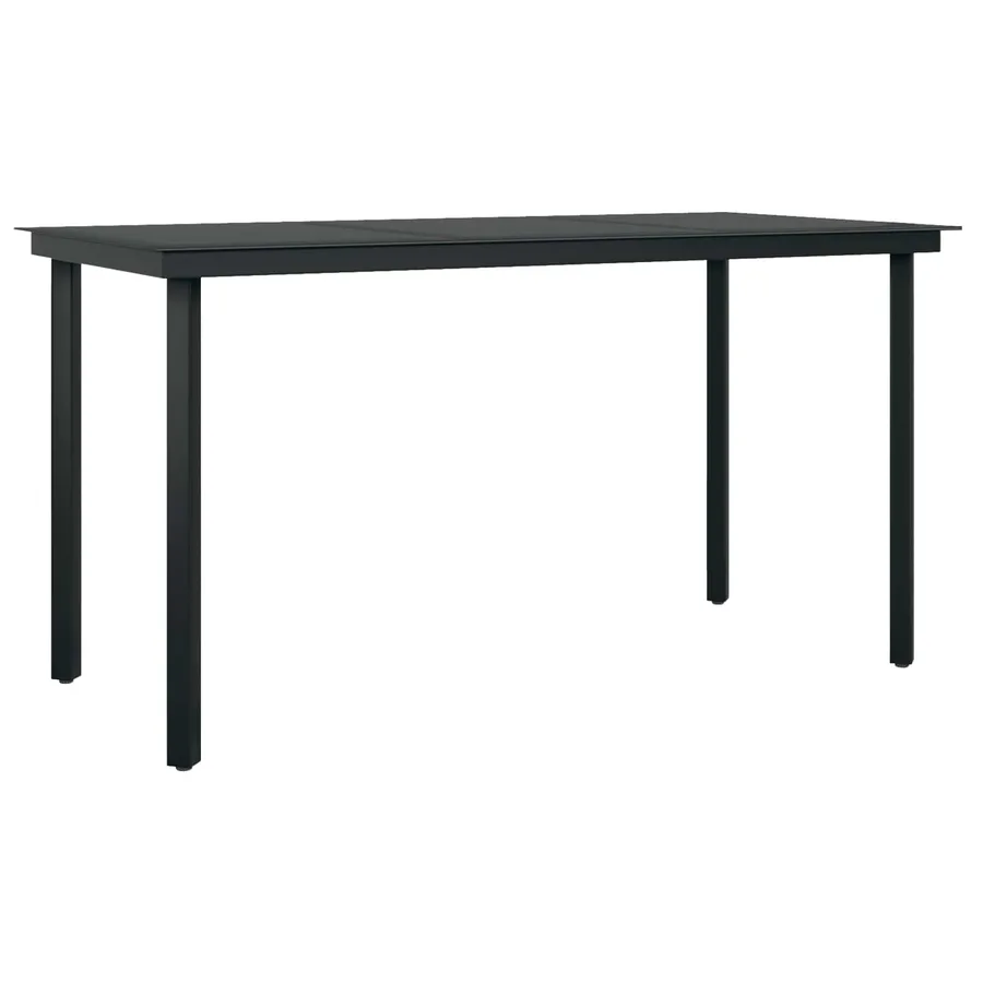 Ensemble de salle à manger pour jardin 5 pcs Noir polyrotin - 5