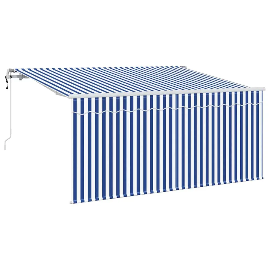 Auvent Rétractable Bleu et Blanc 300 x 200 cm - 2