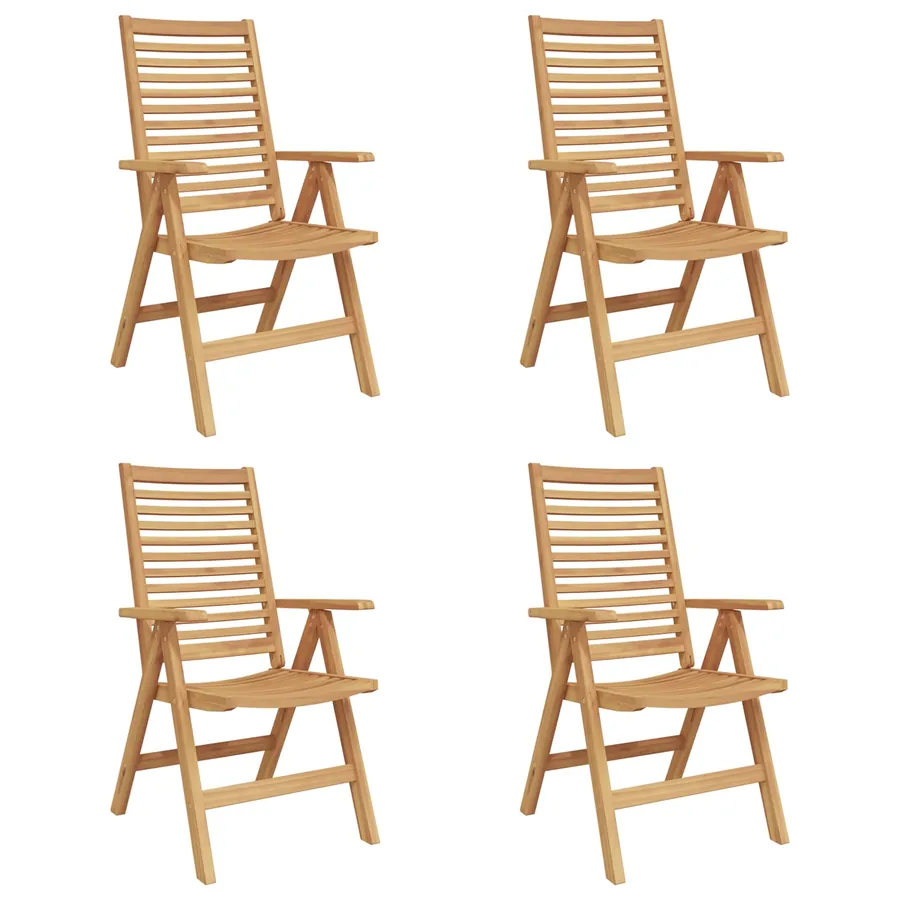 Chaise 4 pcs Marron 64,5 x 52 x 108 cm Bois de teck massif