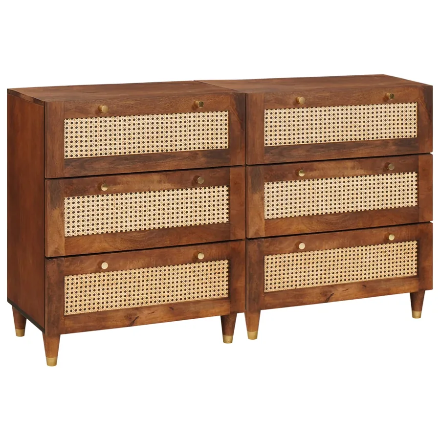 Ensemble de buffet 2 pcs Marron 60 x 33,5 x 75 cm