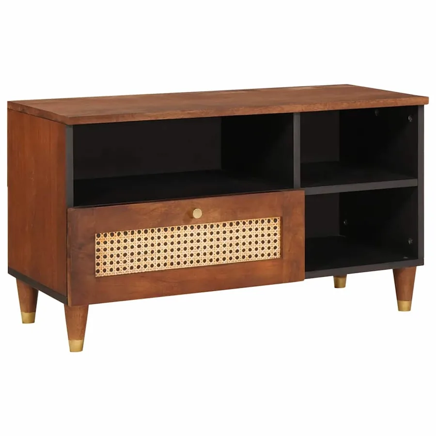 Meuble TV Marron 80 x 33,5 x 46 cm Bois de mangue massif