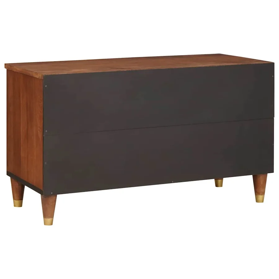 Meuble TV Marron 80 x 33,5 x 46 cm Bois de mangue massif - 5
