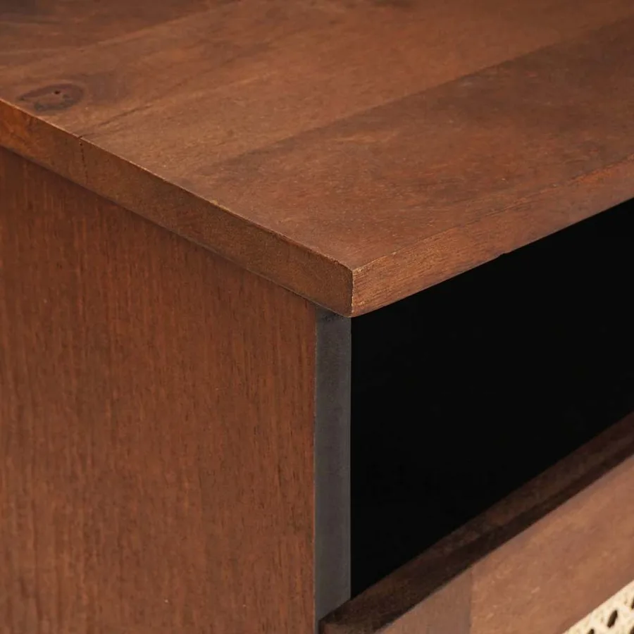 Meuble TV Marron 80 x 33,5 x 46 cm Bois de mangue massif - 6