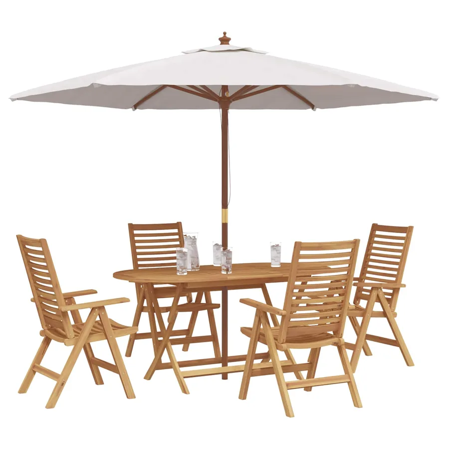 Ensemble de salle à manger pour jardin 5 pcs Marron - 4