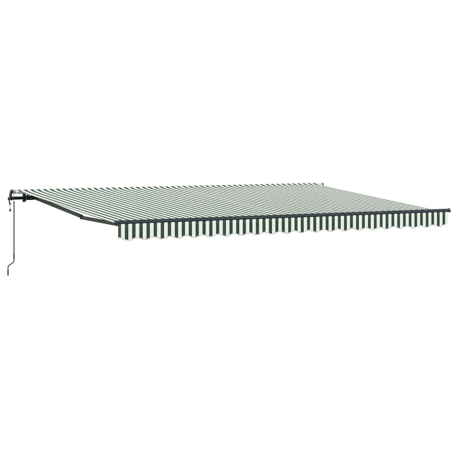 Auvent rétractable Vert et blanc 500 × 350 cm - 2