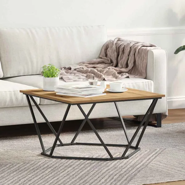 Table basse Chêne artisanal 80 x 80 x 45 cm