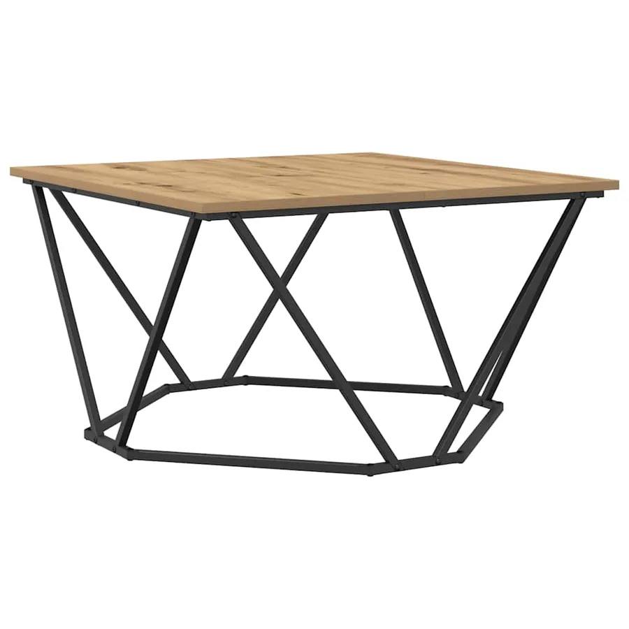 Table basse Chêne artisanal 80 x 80 x 45 cm - 2