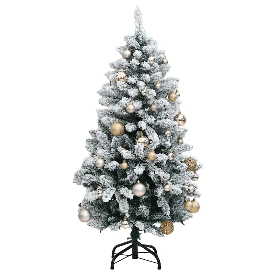 Sapin de Noël artificiel articulé 150 LED et boules 120 cm - 4