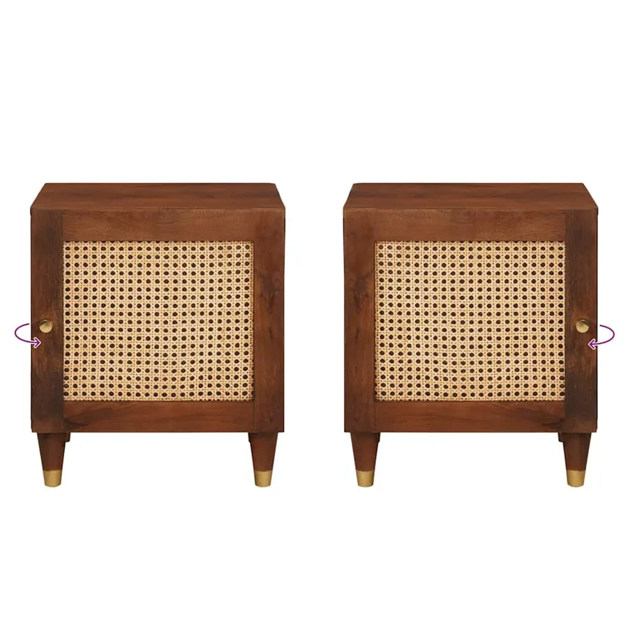 Cabinet de chevet Marron 40 x 33,5 x 46 cm Bois d'acacia massif - 10