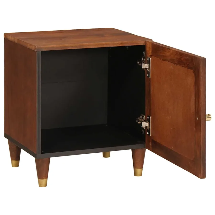 Cabinet de chevet Marron 40 x 33,5 x 46 cm Bois d'acacia massif - 2
