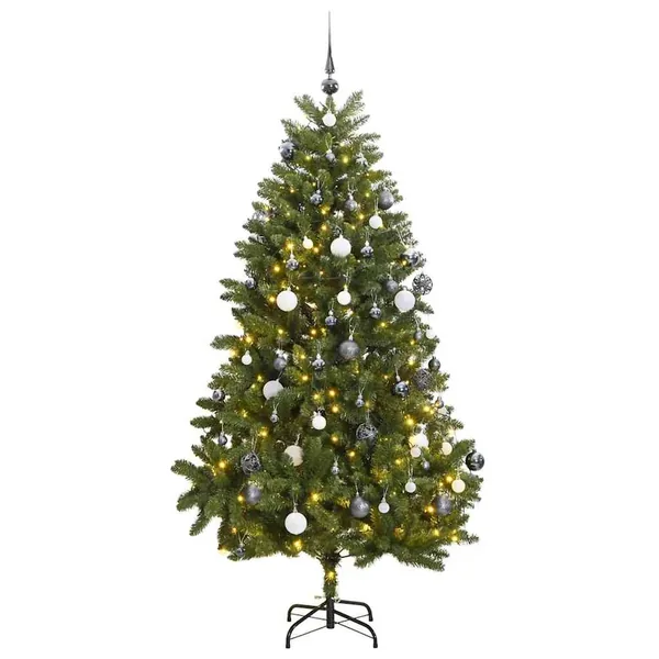 Sapin de Noël artificiel articulé 300 LED et boules 270 cm