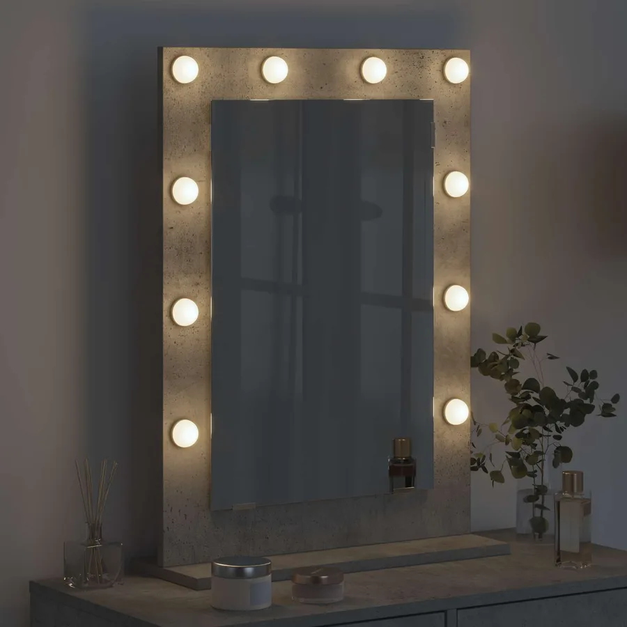 Miroir de vanité Rectangulaire Gris béton 70 x 50 x 18 cm - 3