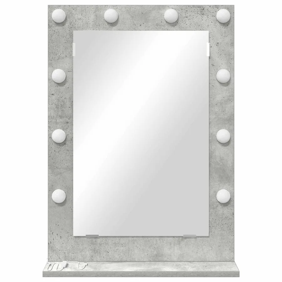 Miroir de vanité Rectangulaire Gris béton 70 x 50 x 18 cm - 4