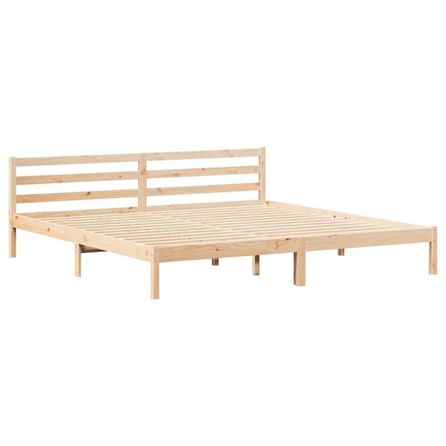 Cadre de lit Marron 215,5 x 205,5 x 69,5 cm Bois de Pin Massif - 2