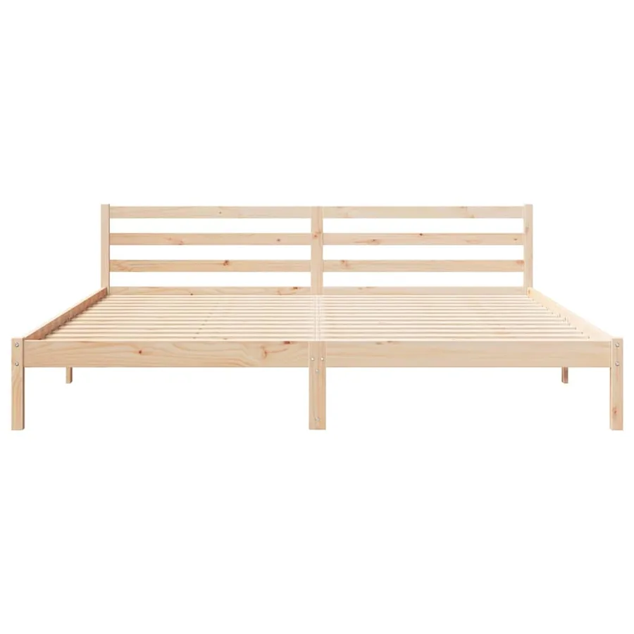 Cadre de lit Marron 215,5 x 205,5 x 69,5 cm Bois de Pin Massif - 5
