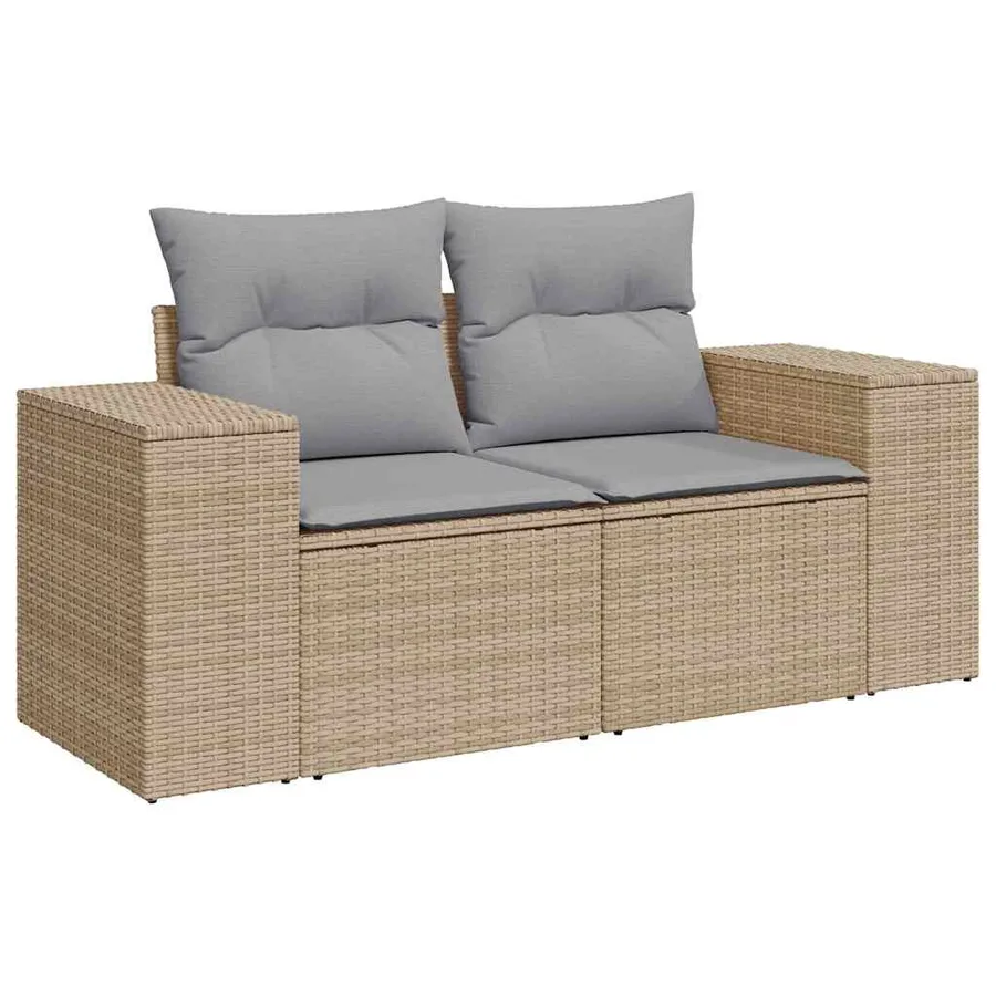 Ensemble de canapé de jardin 8 pcs Beige et Gris clair - 6