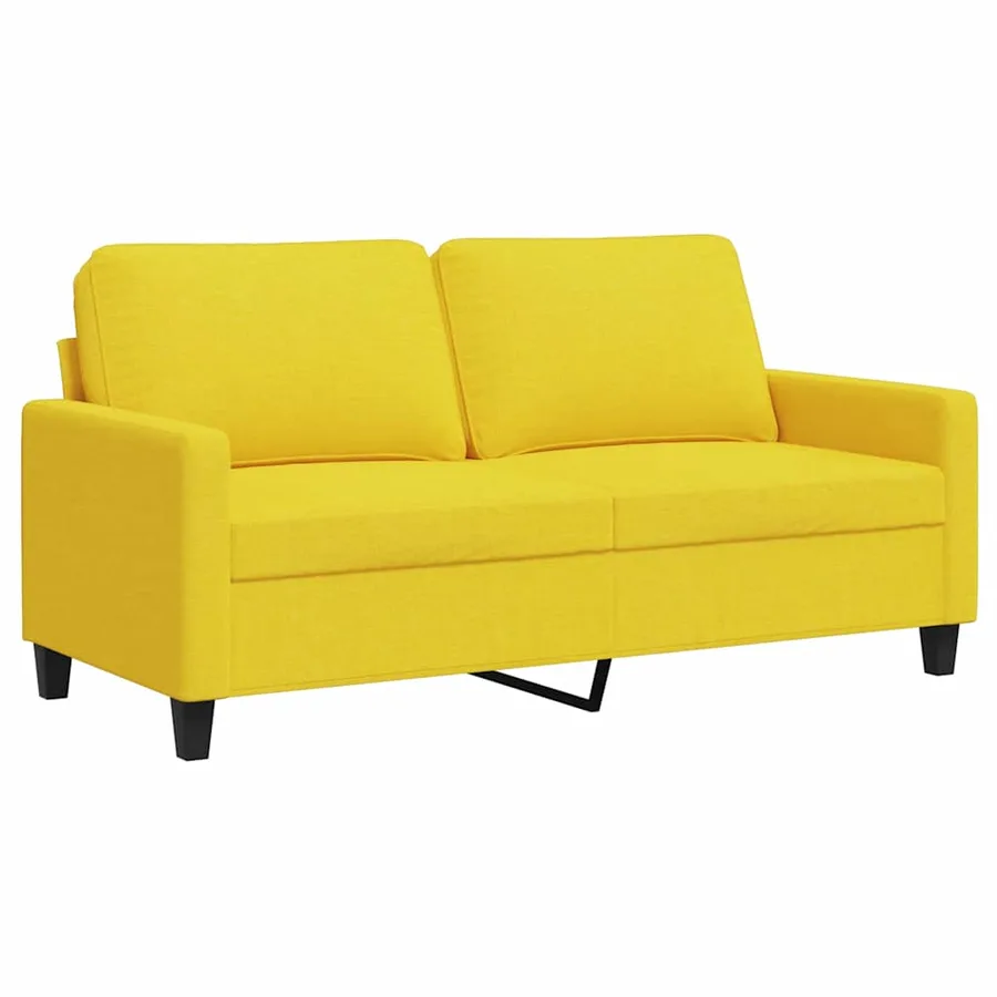 Canapé à 2 places Jaune clair 140 cm Tissu - 2