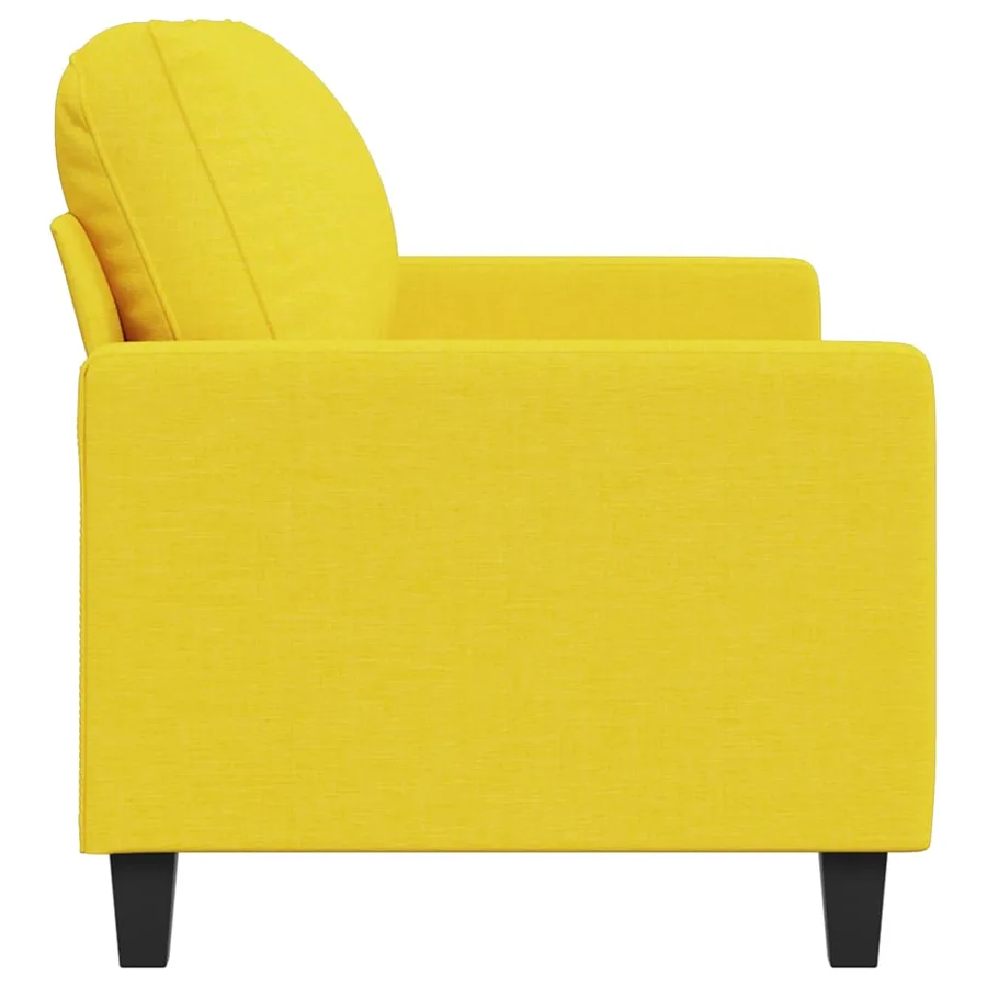 Canapé à 2 places Jaune clair 140 cm Tissu - 5
