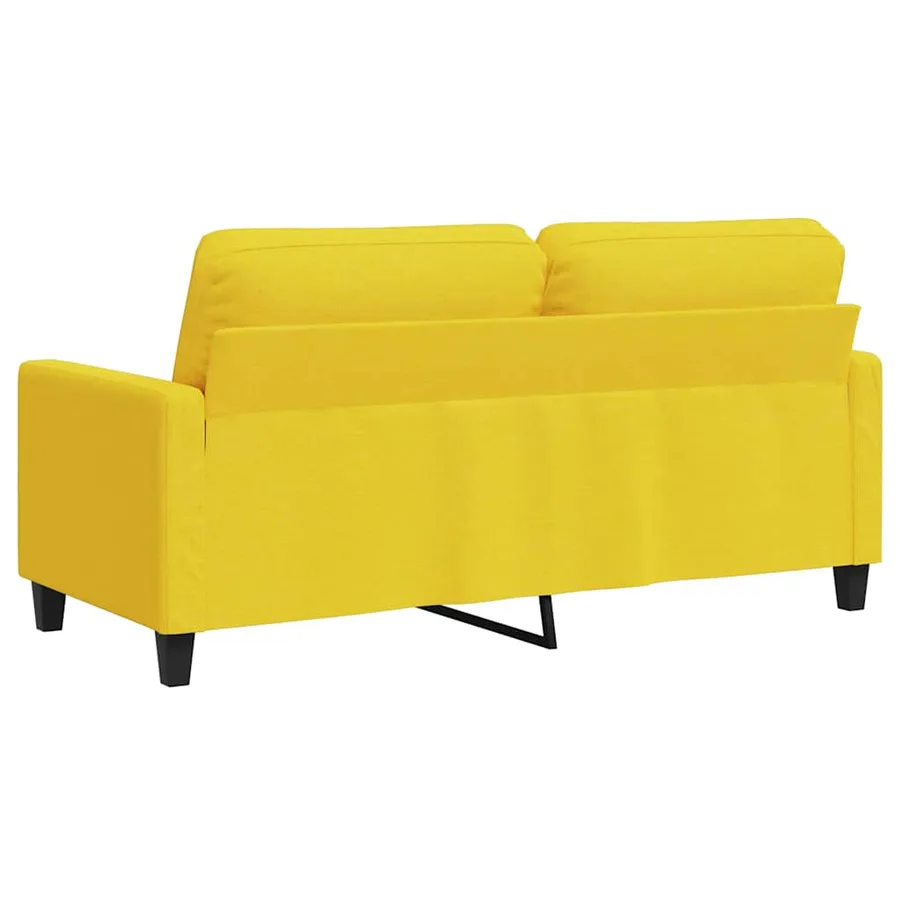 Canapé à 2 places Jaune clair 140 cm Tissu - 6