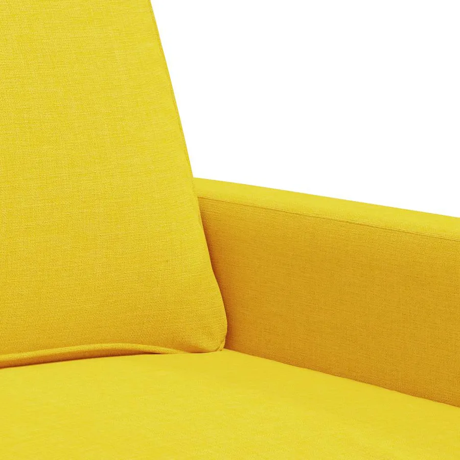 Canapé à 2 places Jaune clair 140 cm Tissu - 7