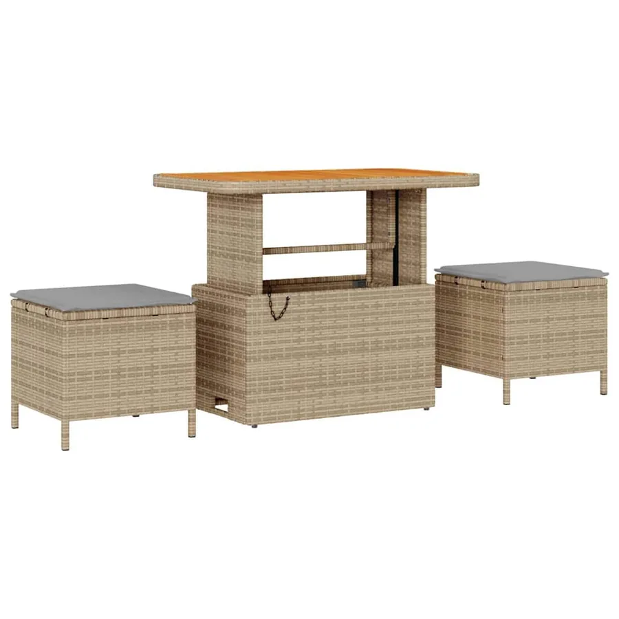 Ensemble de canapé de jardin 10 pcs Beige Poly rotin - 6