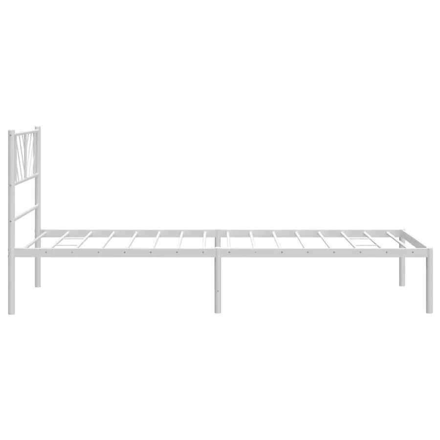 Cadre de lit métal sans matelas et tête de lit blanc 100x200 cm - 7