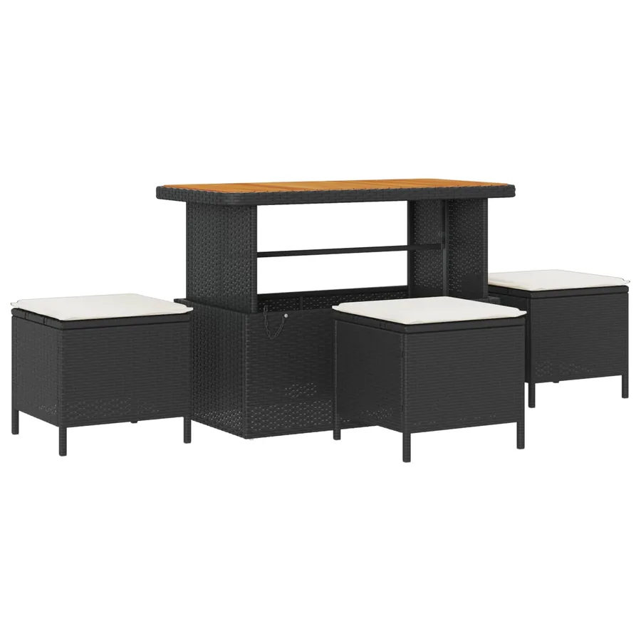Ensemble de canapé de jardin avec coussin 9 pcs Noir et Crème - 4