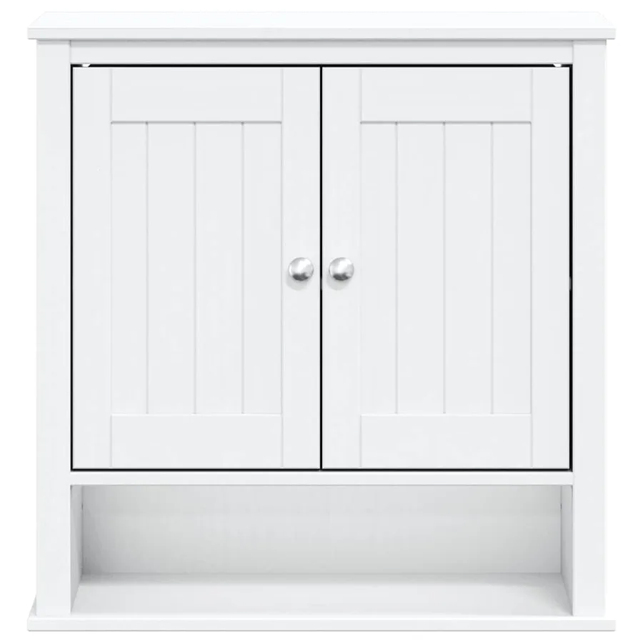 Armoire murale de salle de bain BERG blanc bois massif - 4