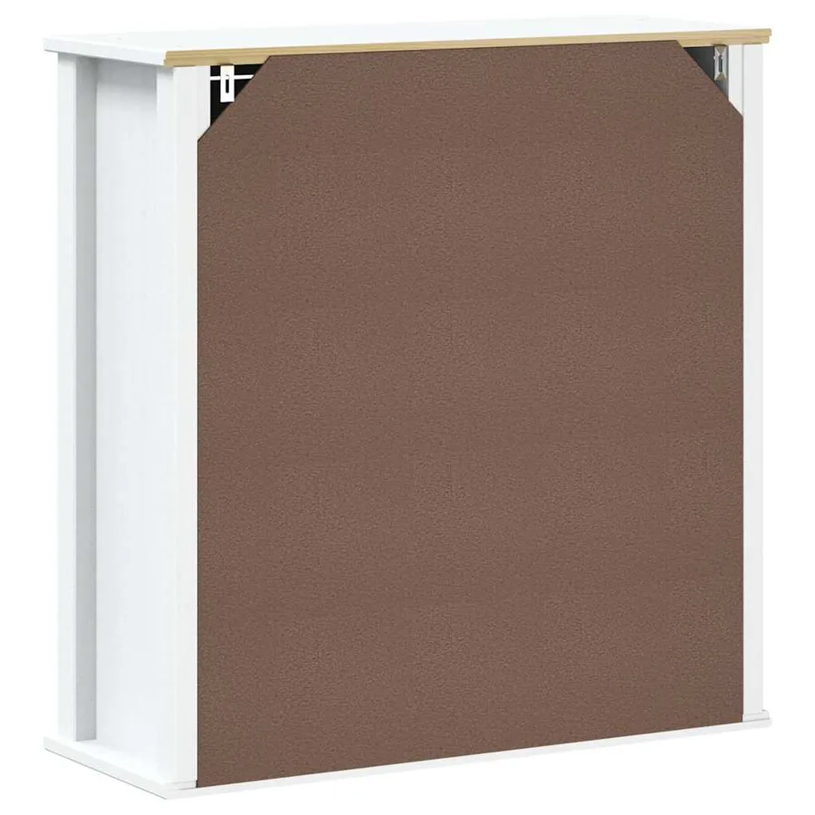 Armoire murale de salle de bain BERG blanc bois massif - 7