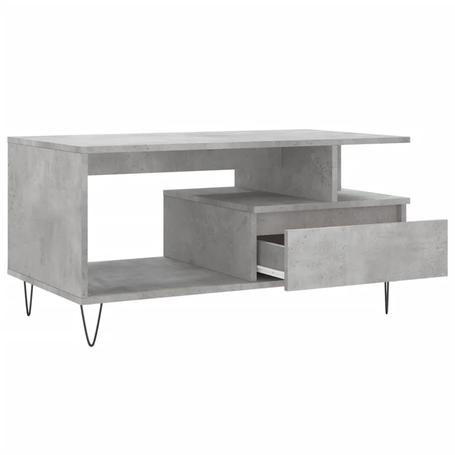 Table basse Gris béton 90x49x45 cm Bois d'ingénierie - 6