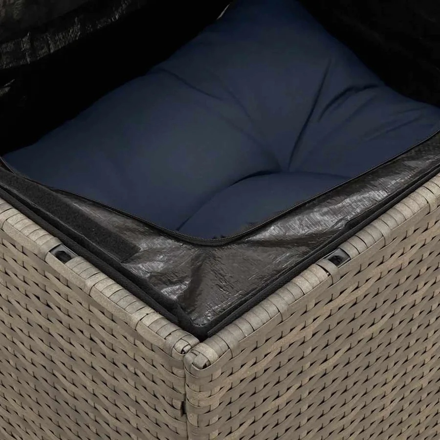 Ensemble de canapé de jardin 11 pcs avec coussins gris résine tressée - 8