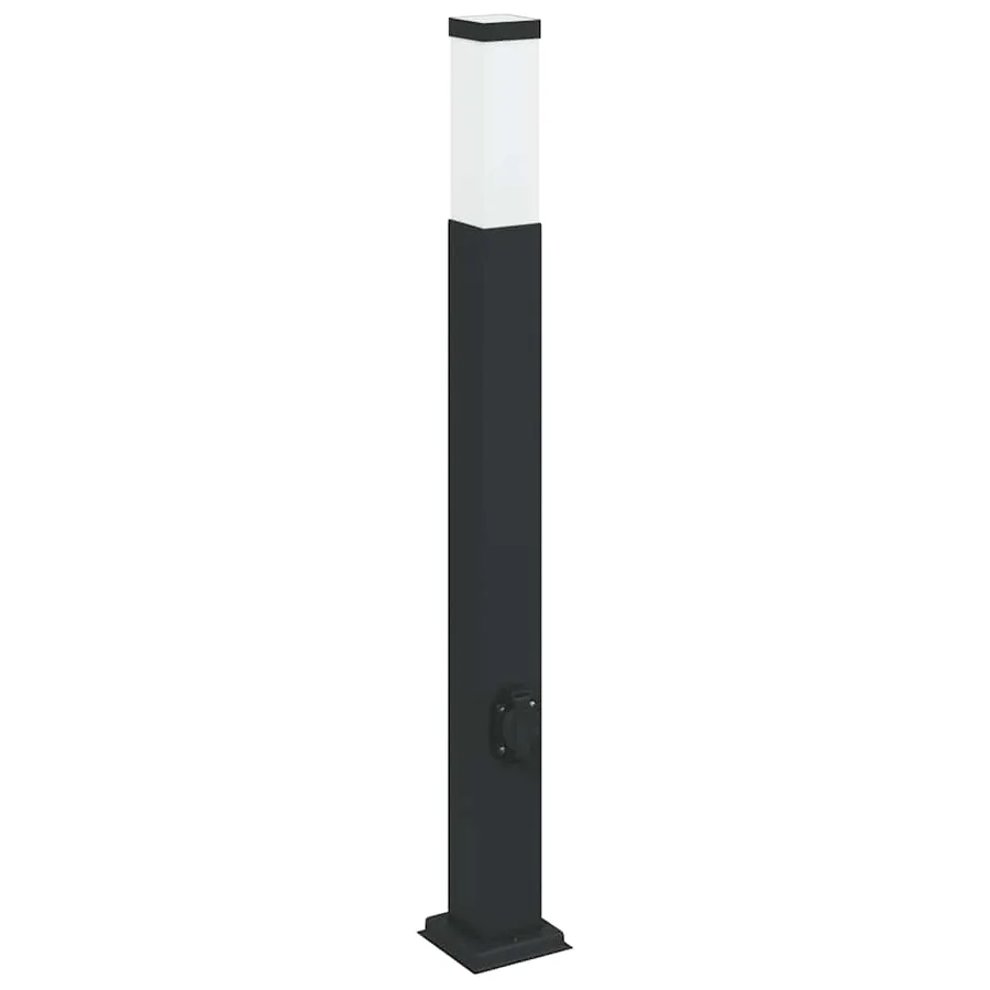 Bornes lumineuses avec sortie lot de 3 80 cm noir IP44 - 4