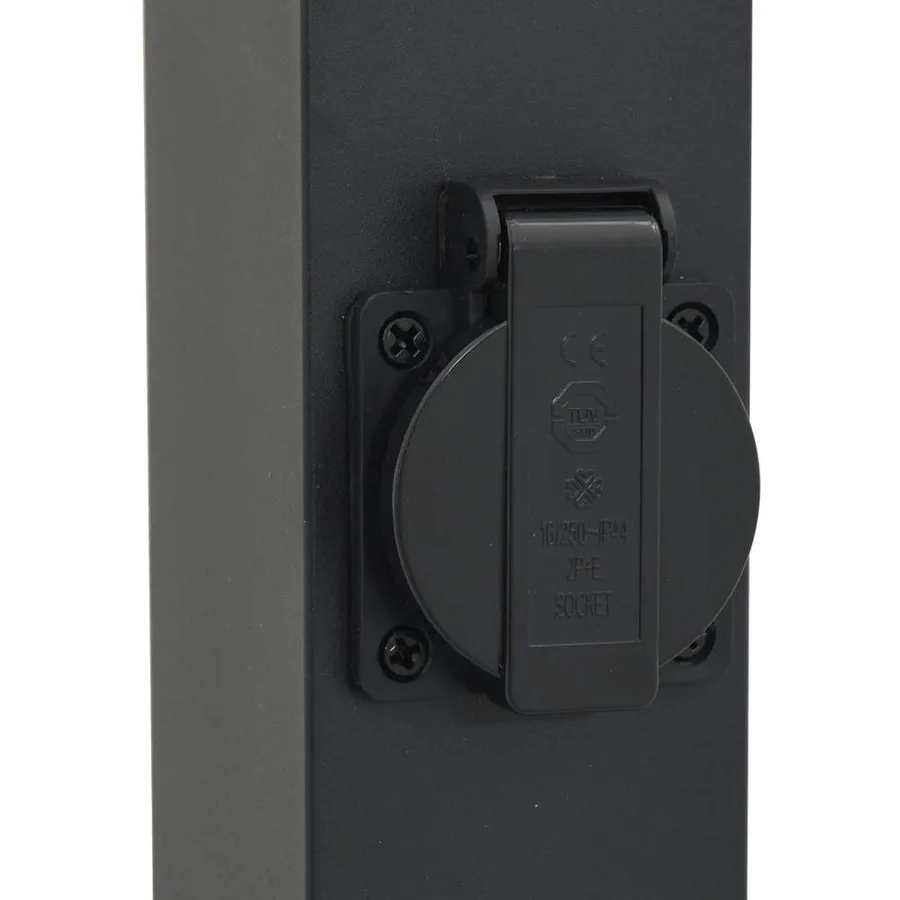 Bornes lumineuses avec sortie lot de 3 80 cm noir IP44 - 7