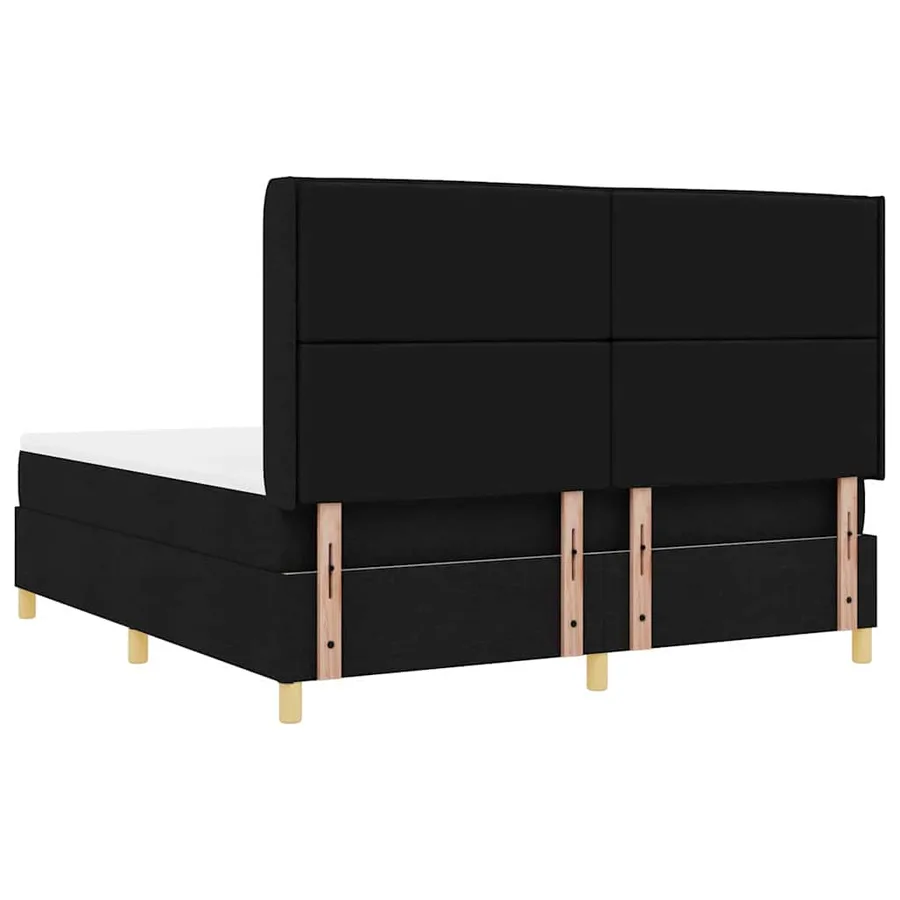 Lit à ressorts avec bandes LED Noir 180 x 200 cm tissu - 10