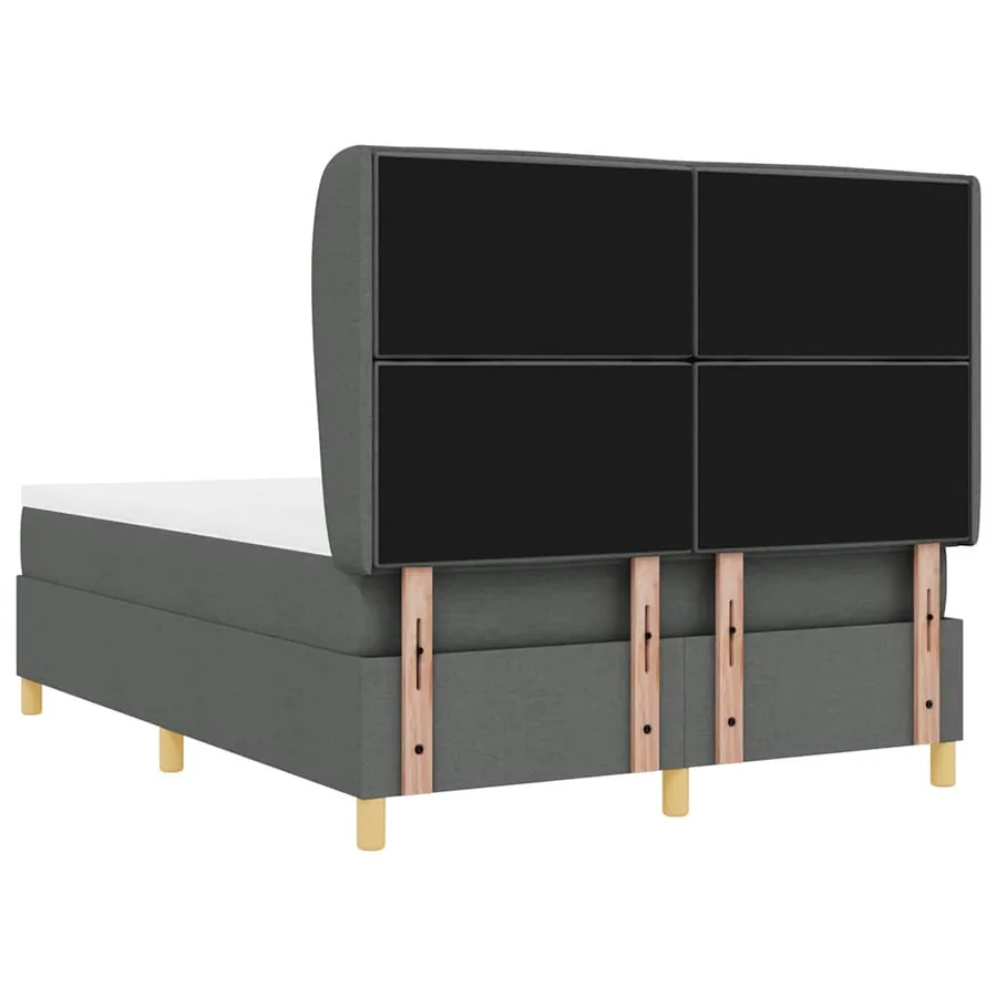 Lit à ressorts avec matelas Gris foncé 200 x 160 cm tissu - 9