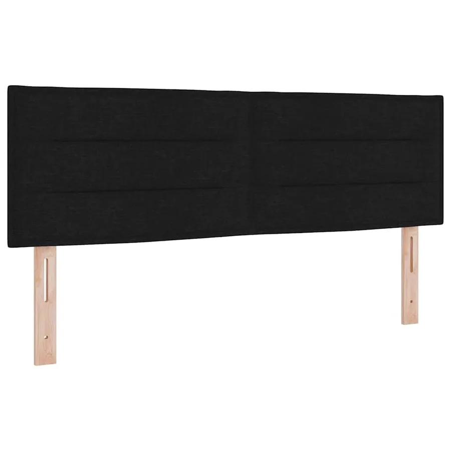 Lit à ressorts avec matelas Noir 140 x 200 cm tissu - 4