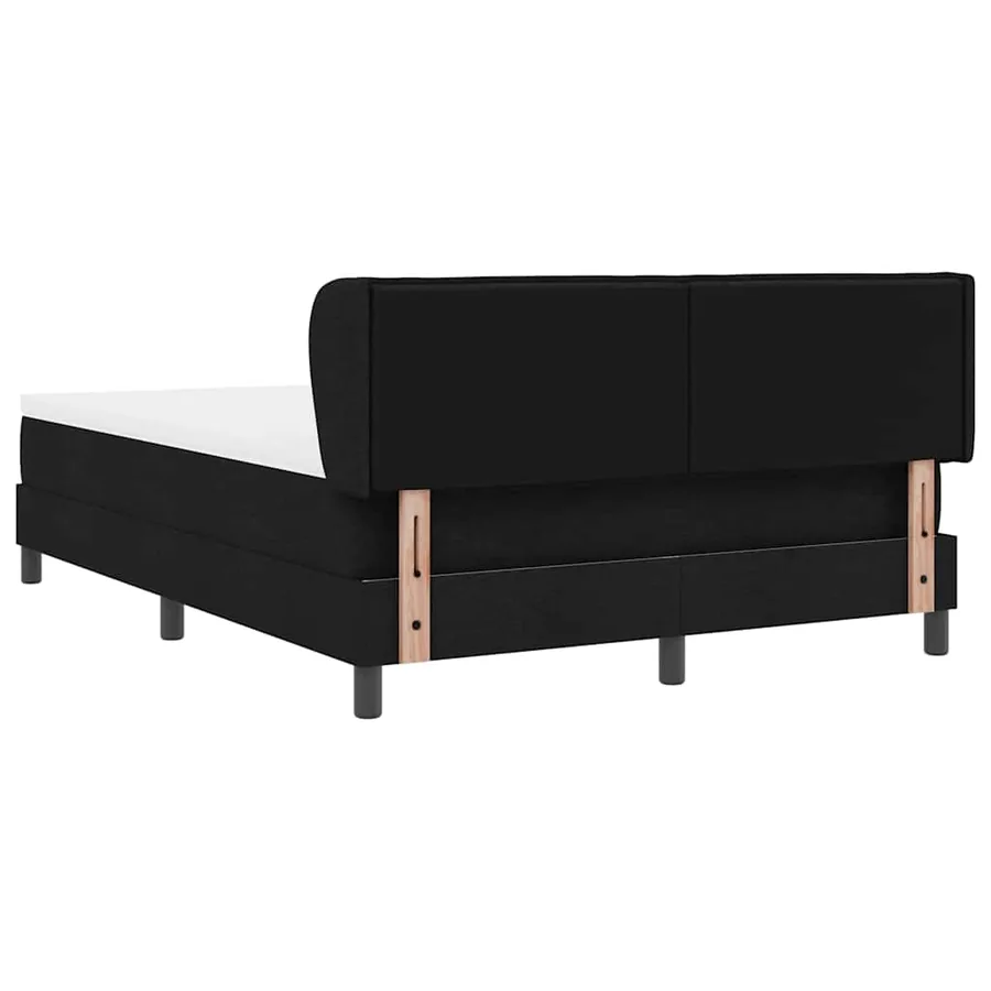 Lit à ressorts avec matelas Noir 140 x 200 cm tissu - 7