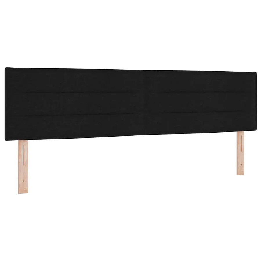 Lit à ressorts avec matelas Noir 180 x 200 cm tissu - 5