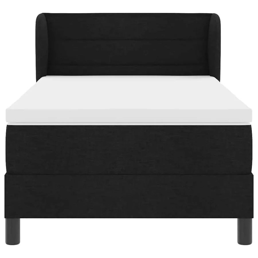Lit à ressorts avec matelas Noir 80 x 200 cm tissu - 7