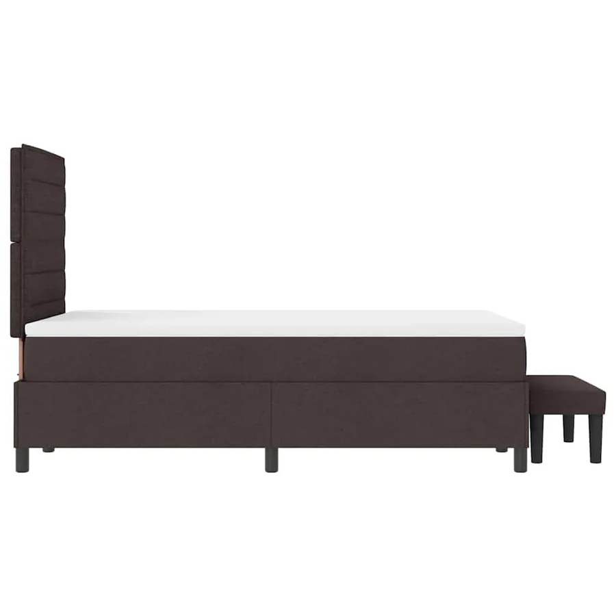 Lit à ressorts avec tête de lit Marron foncé 120 x 190 cm tissu - 9