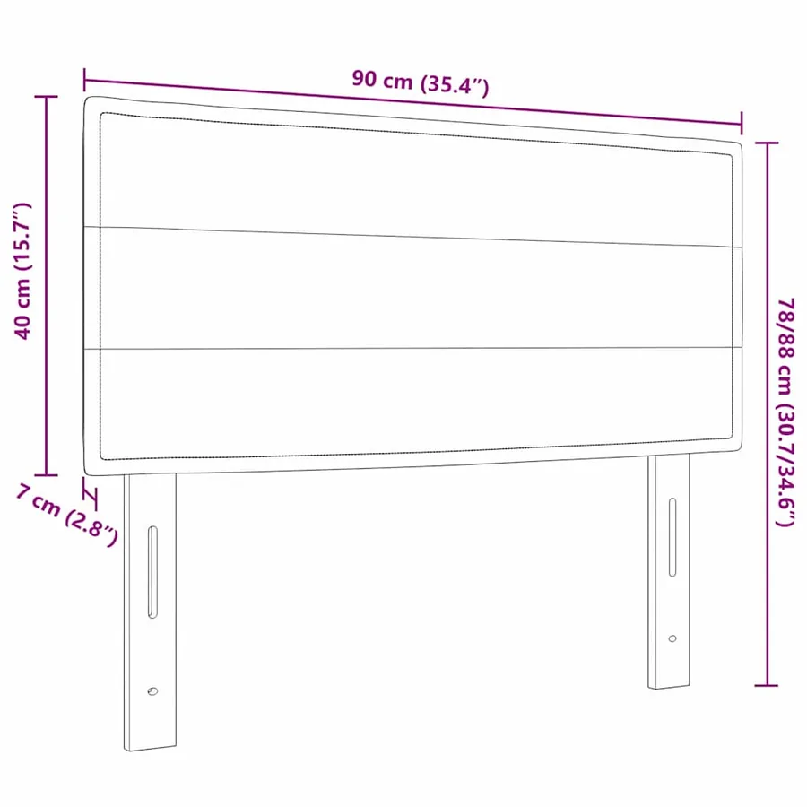Tête de lit Noir 90 cm tissu - 8