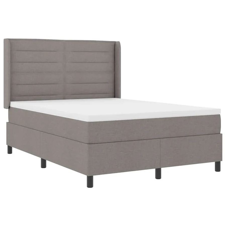 Lit à ressort LED avec matelas Taupe 140 x 200 cm tissu - 2