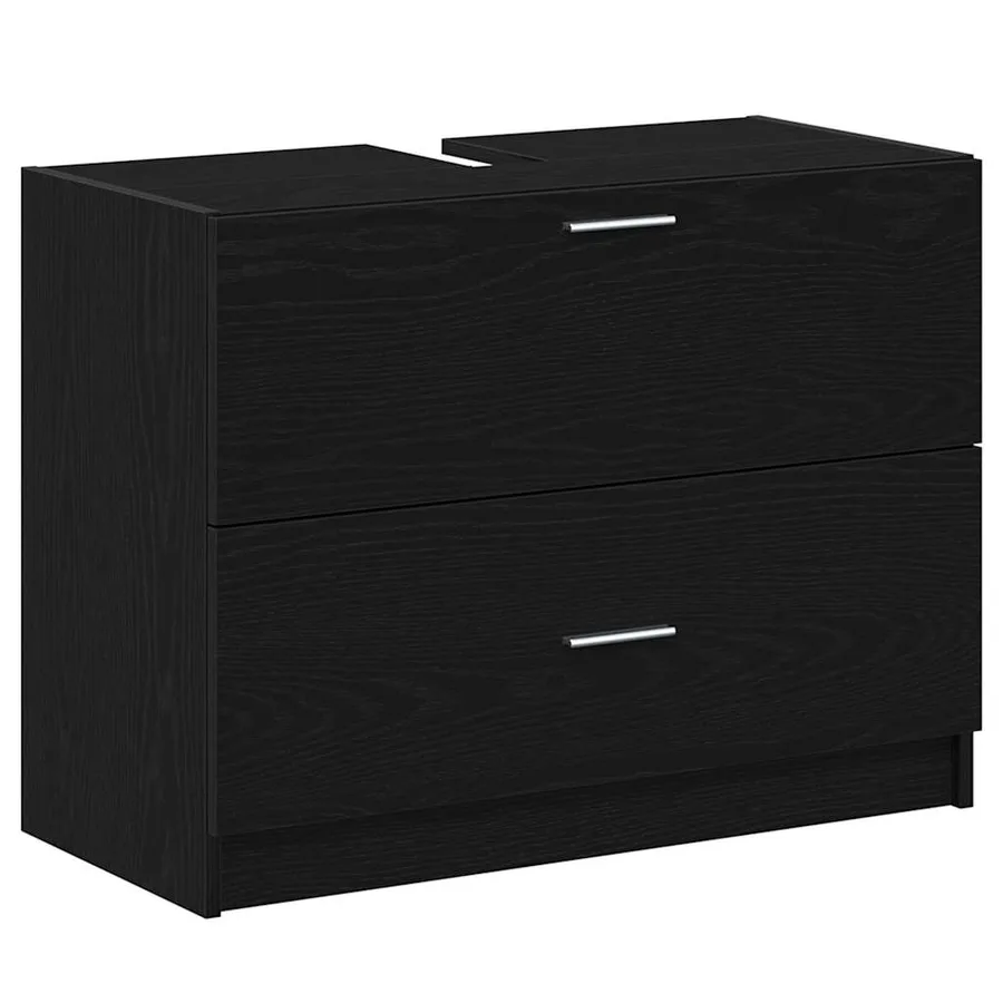 Cabinet de salle de bain avec tiroir Chêne noir 78 x 37 x 59 cm - 2